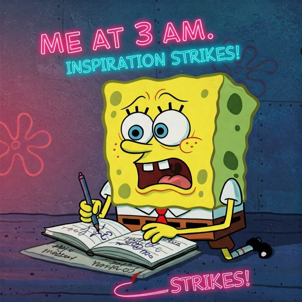 SpongeBob 3am Scribbling