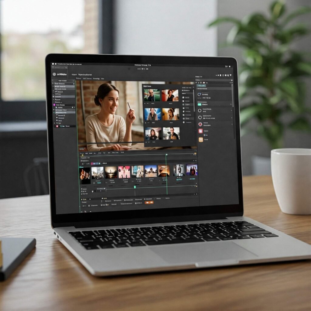InVideo Editing Interface on Laptop