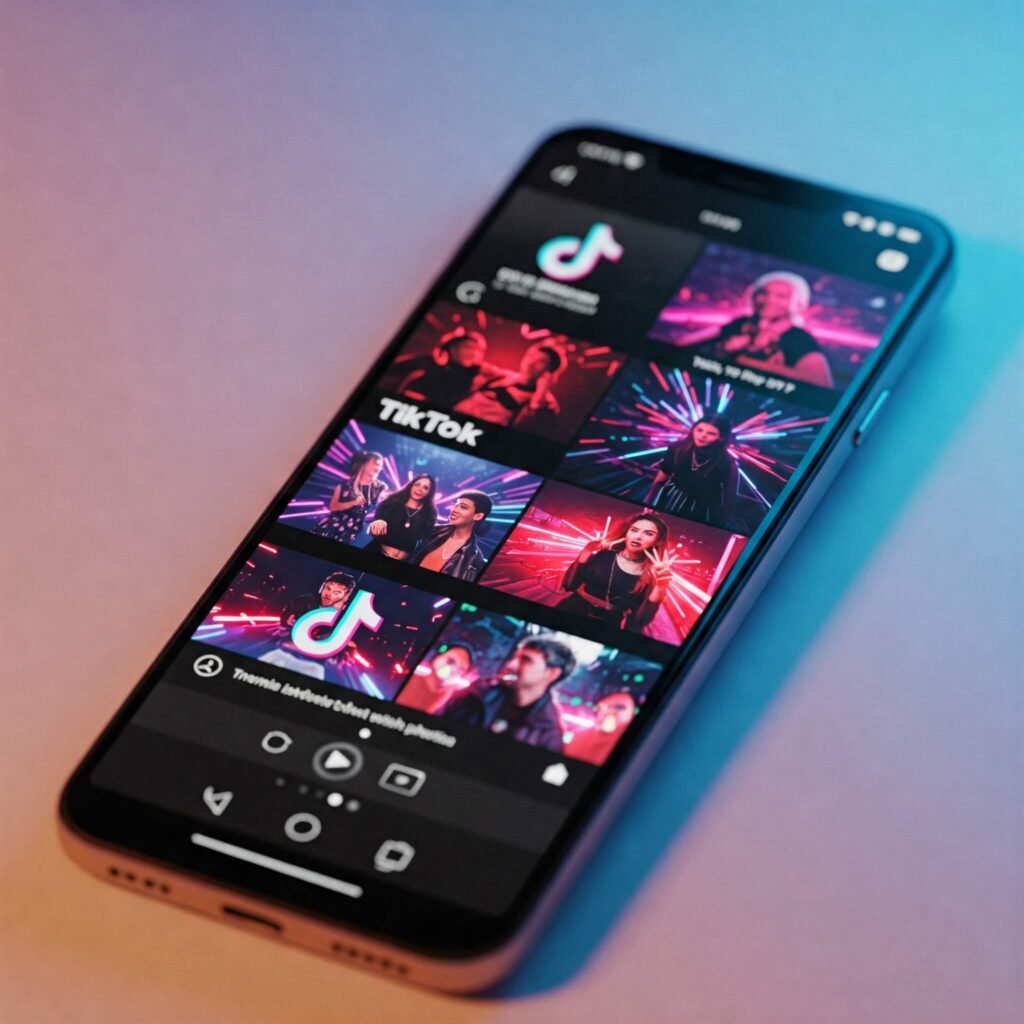 TikTok Compilation on Phone: Simple and descriptive.