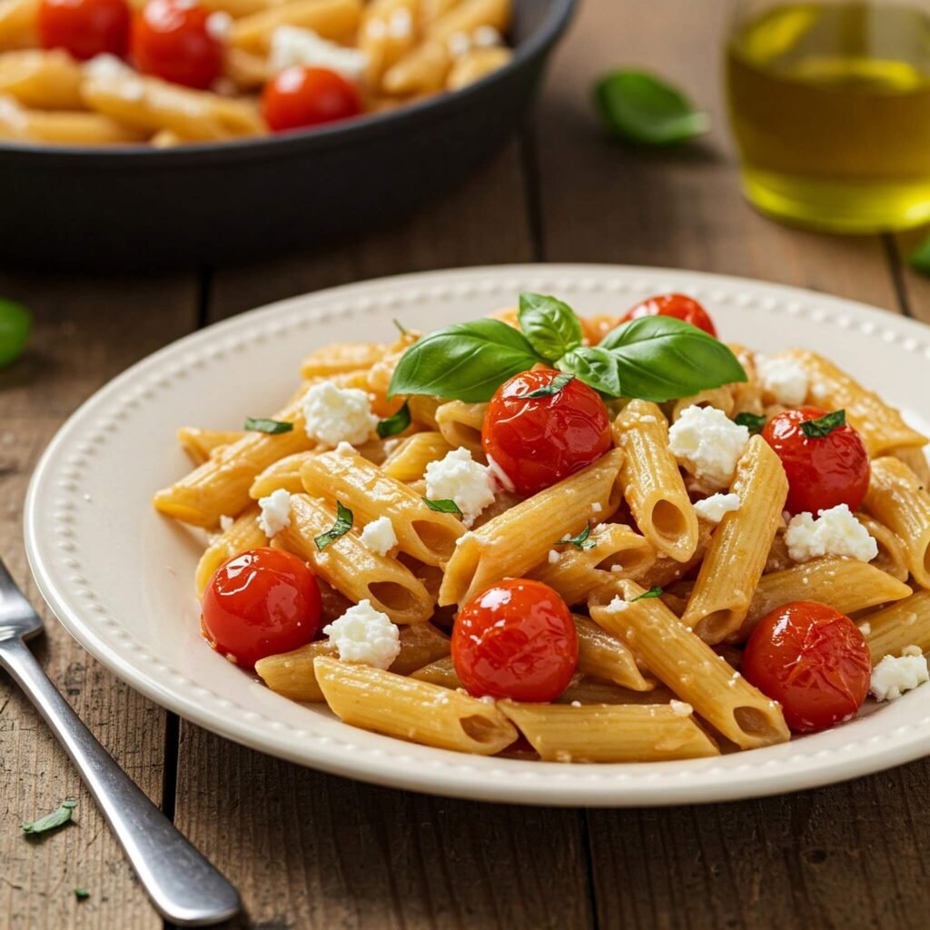 One-Pan Pasta Cherry Tomatoes Feta