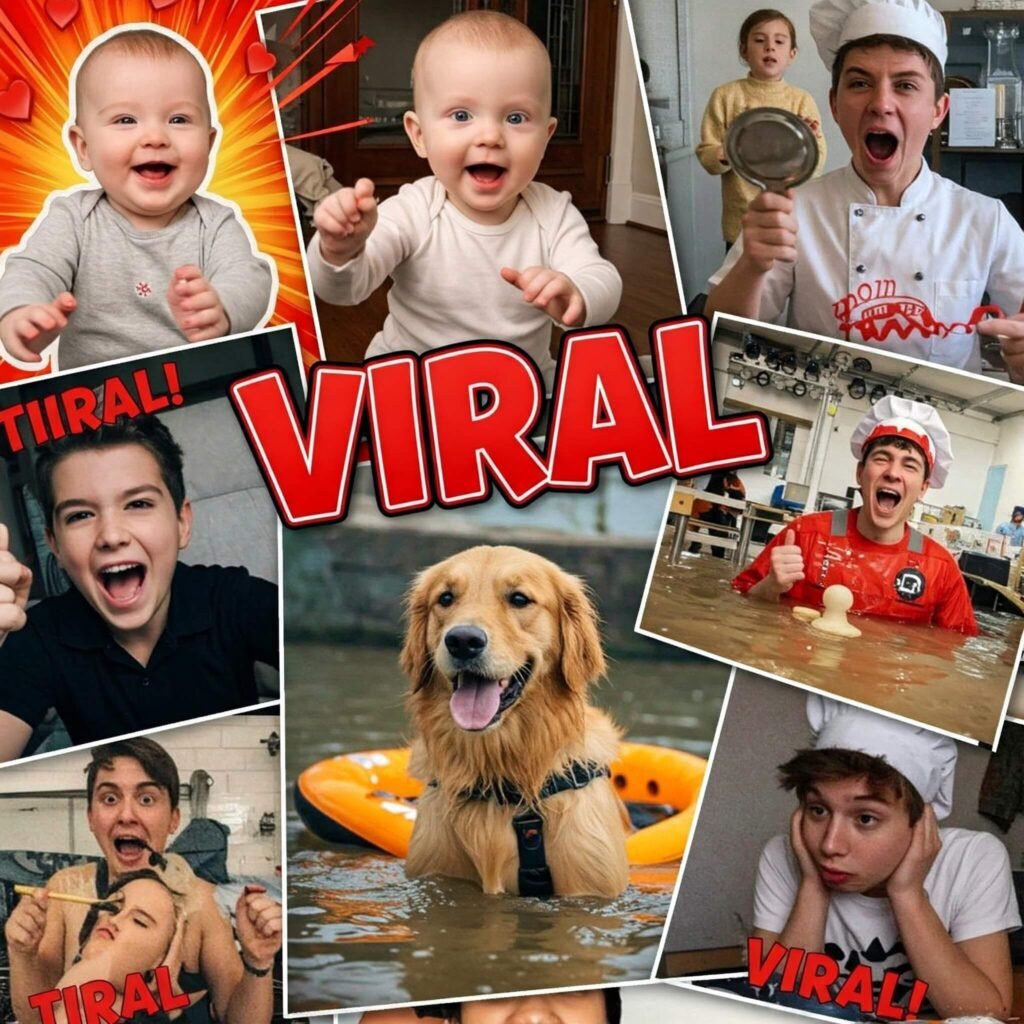Viral Video Thumbnail Collage: Simple and descriptive.