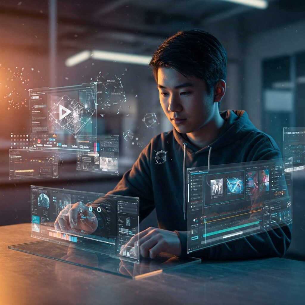 Futuristic Video Editing with AI Holograms