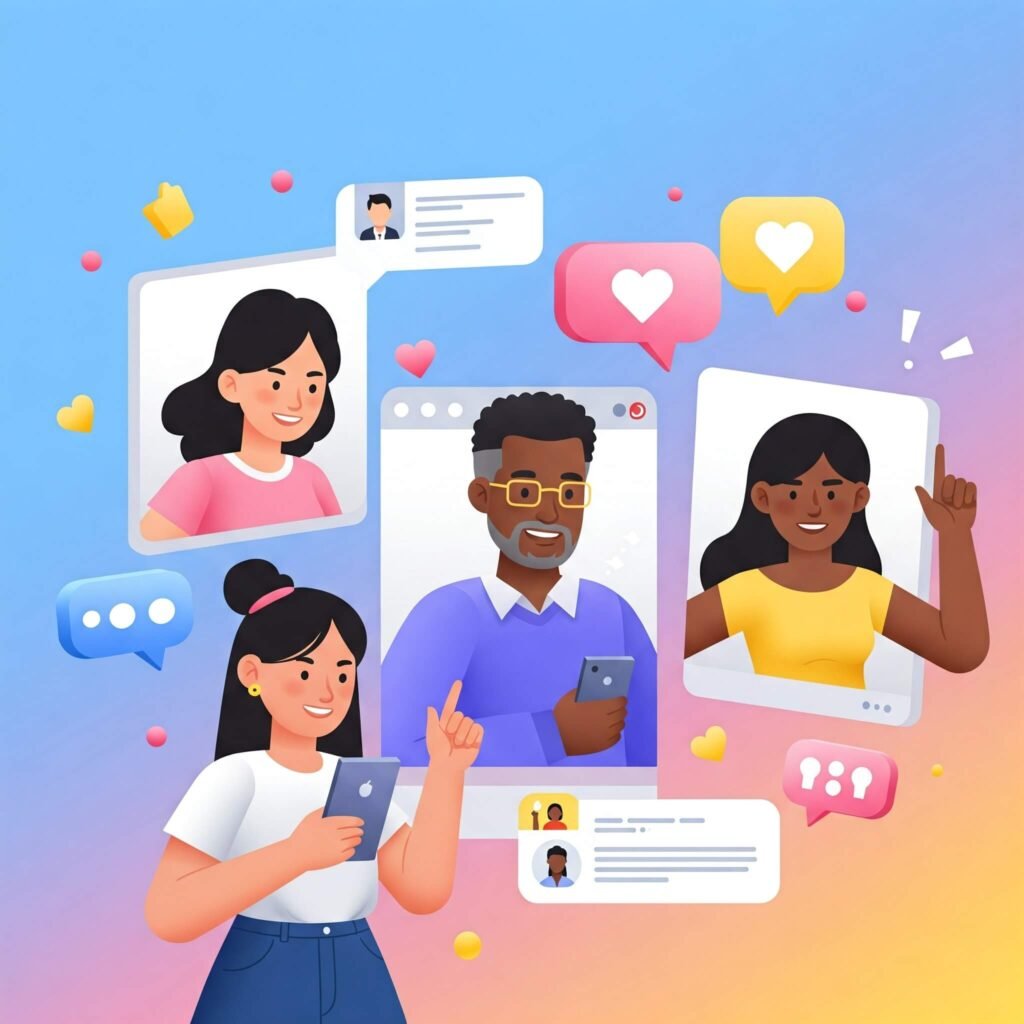 Diverse Avatars Sharing Content