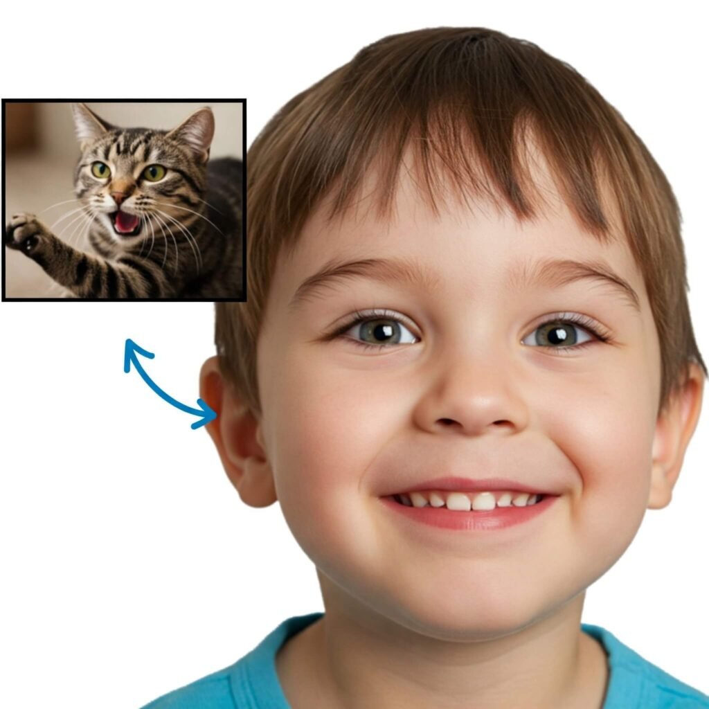 Kid Laughing at Cat Video