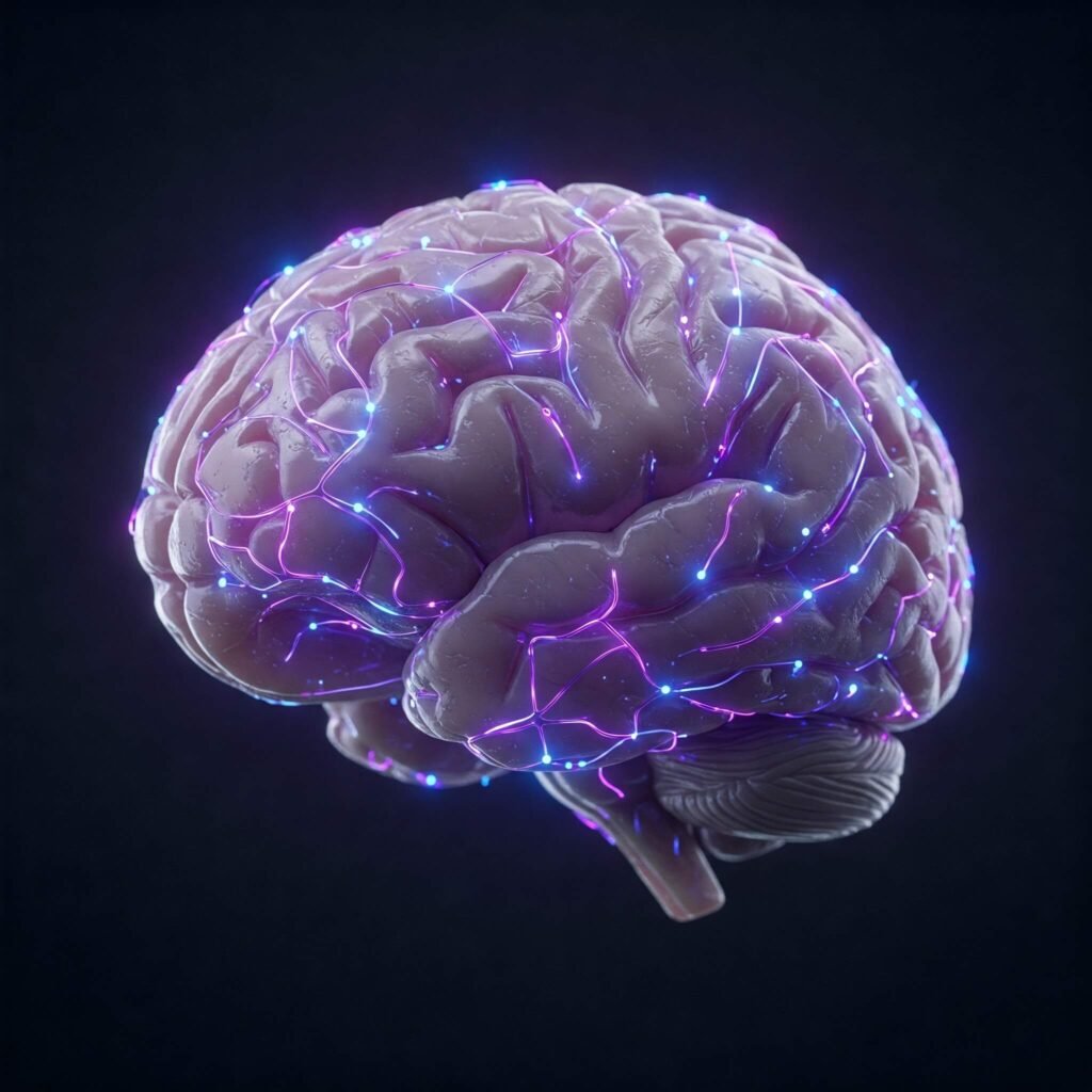 Glowing Brain Neural Connections: Simple and descriptive.