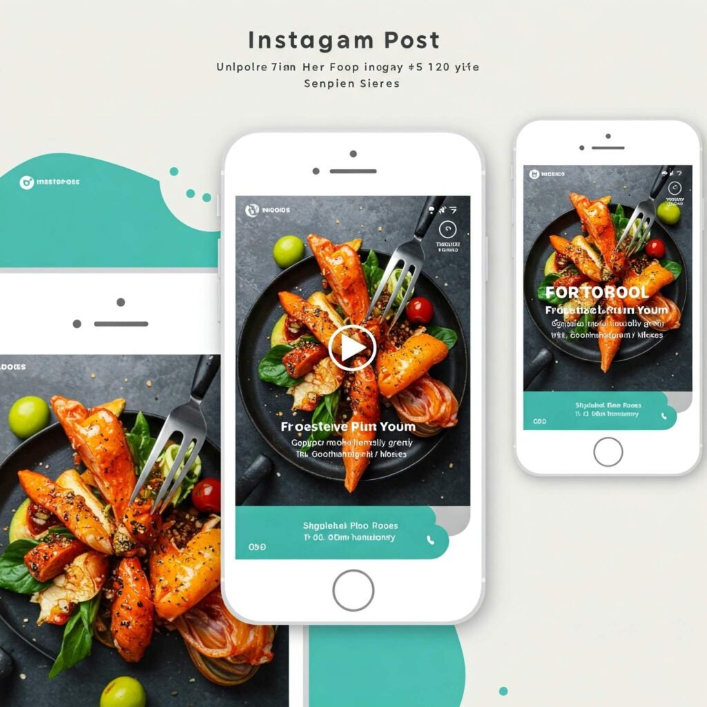 Sleek Instagram post with food video.