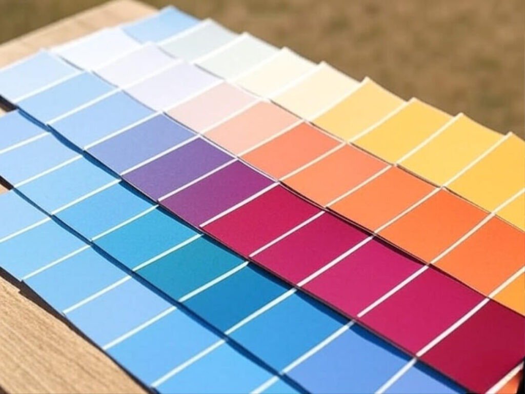 Side-by-side swatch photo under daylight